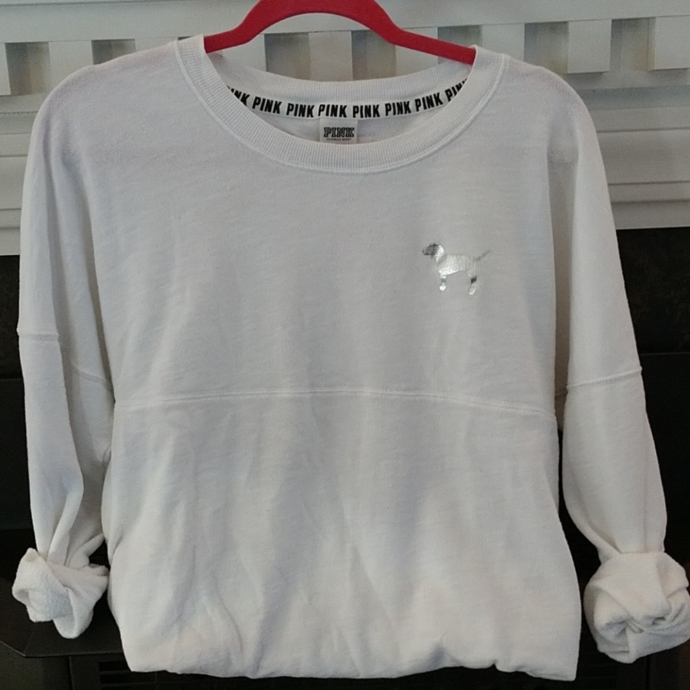 PINK Long Sleeve Crew Sweater